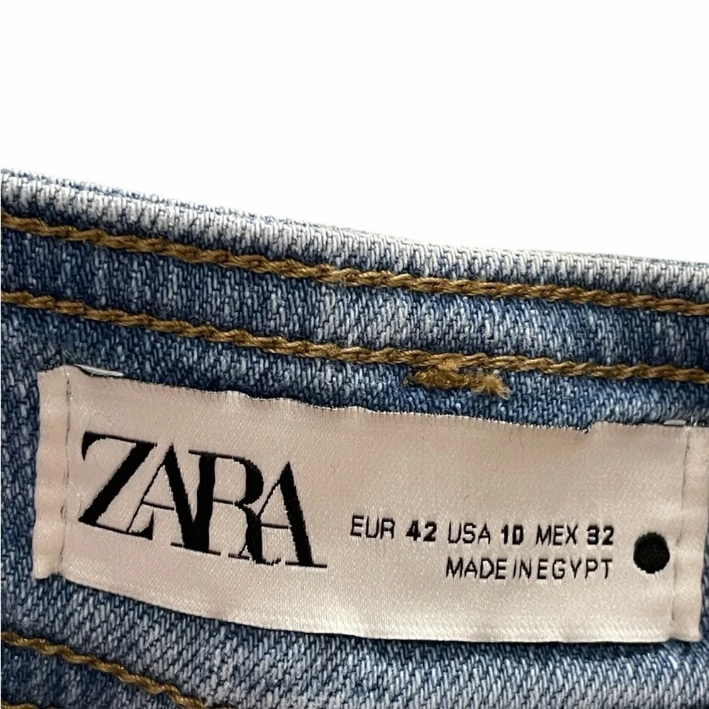 ZARA Wide Leg High Waist Jeans Size 10 - Picture 8 of 8